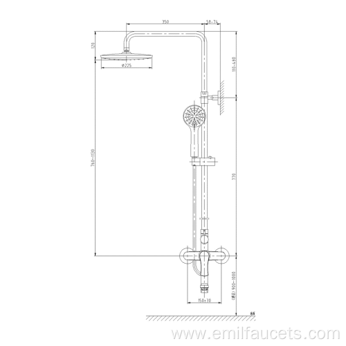 Brass material shower fixtures tap faucet extension Arm